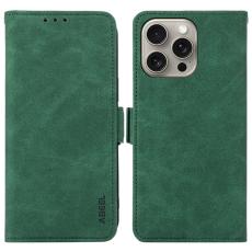 ABEEL - ABEEL Mobilskal till iPhone 12 Pro Max Magnetisk Flip KonstL&auml;der RFID-Skydd Gr&ouml;n