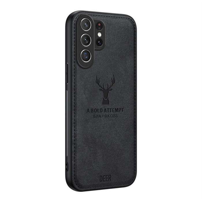 OEM - Mobilskal för Samsung Galaxy S26 Ultra Mönster Kläde PU + PC + TPU - Svart