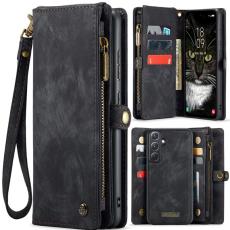 Caseme - CASEME 008 Samsung Galaxy A36 5G Pl&aring;nboksfodral Konstl&auml;der Svart