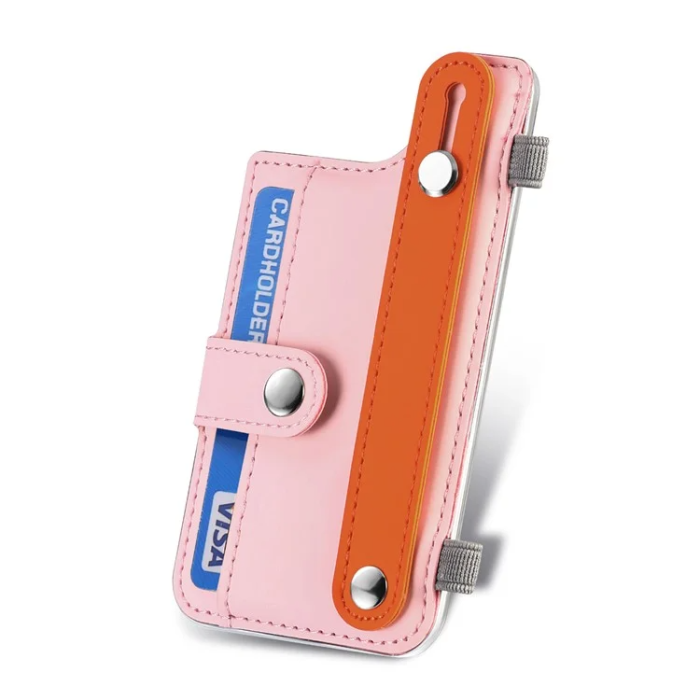 A-One Brand - Korthållare Kickstand PU-läder - Rosa