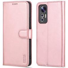 AZNS - AZNS Xiaomi 12 Lite 5G Pl&aring;nboksfodral Konstl&auml;der - Ros&eacute;guld