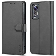 AZNS - AZNS Xiaomi 12 Lite 5G Pl&aring;nboksfodral Konstl&auml;der - Svart