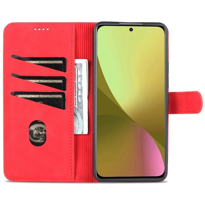 AZNS - AZNS Xiaomi 12 Lite 5G Plånboksfodral Konstläder - Röd