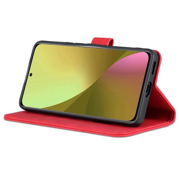 AZNS - AZNS Xiaomi 12 Lite 5G Plånboksfodral Konstläder - Röd