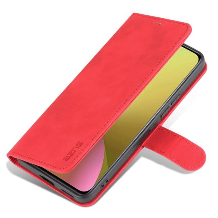 AZNS - AZNS Xiaomi 12 Lite 5G Plånboksfodral Konstläder - Röd
