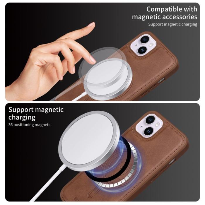 BETOPNICE - BETOPNICE iPhone 14 Plus Fodral KonstLäder - Brun