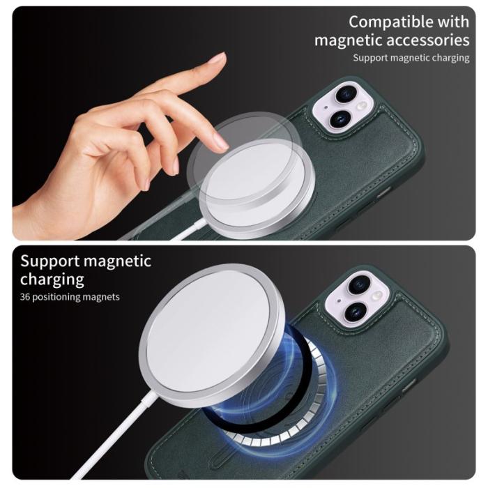 BETOPNICE - BETOPNICE iPhone 14 Plus Fodral KonstLäder - Grön