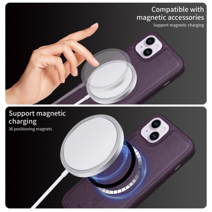 BETOPNICE - BETOPNICE iPhone 14 Plus Fodral KonstLäder - Lila