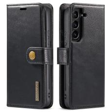 DG.MING - DG.MING Galaxy S22 5G Pl&aring;nboksfodral 2-i-1 &Auml;kta l&auml;der Svart