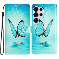 OEM - Samsung Galaxy S26 Ultra Pl&aring;nboksfodral Konstl&auml;der M&ouml;nstertryck St&auml;ll Bl&aring; Fj&auml;ril