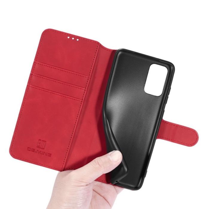 DG.MING - DG.MING Retro Style Plånboksfodral Konstläder för Samsung Galaxy A32 5G - Röd