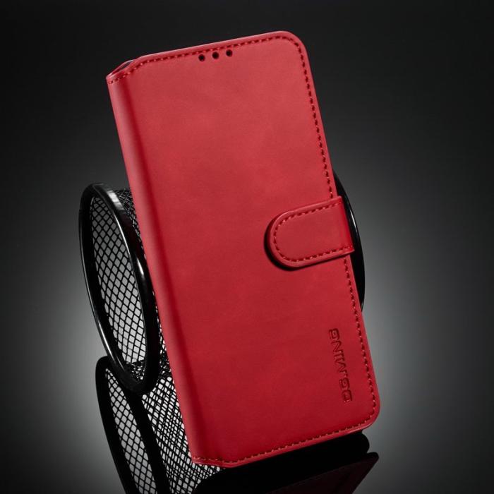 DG.MING - DG.MING Retro Style Plånboksfodral Konstläder för Samsung Galaxy A32 5G - Röd