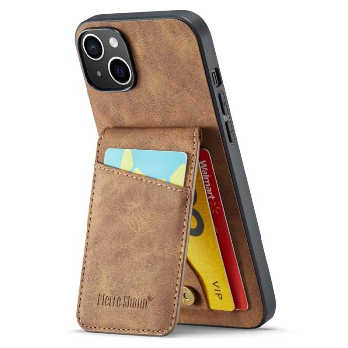 FIERRE SHANN - FIERRE SHANN iPhone 13 Fodral KonstLäder - Brun