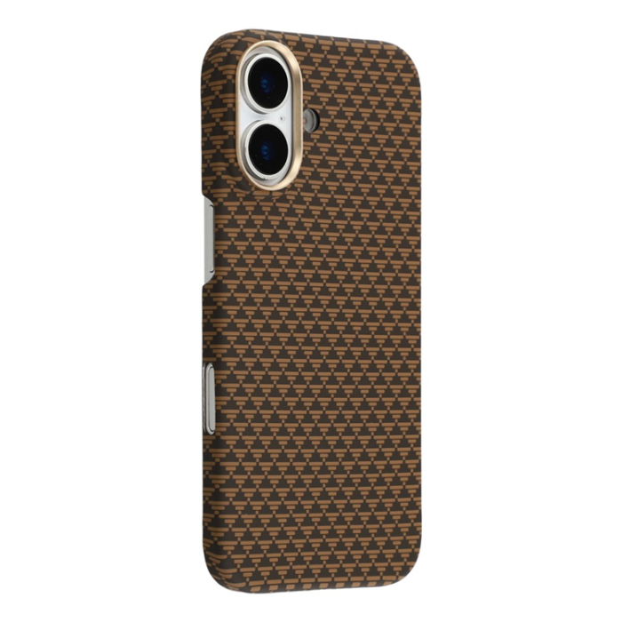 A-One Brand - iPhone 17 Mobilskal MagSafe Carbon Fiber - Solnedgångsguld
