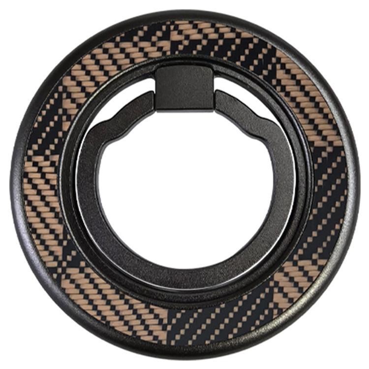 Magnetisk Mobil Finger Ringhållare Kickstand Aramid Fiber (Svart-Guld) | 5566 | AlltMobil