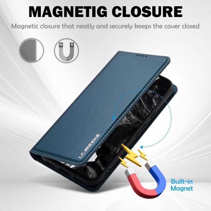 LC.imeeke - LC.IMEEKE L1 Series Google Pixel 8 Plånboksfodral Konstläder - Blå