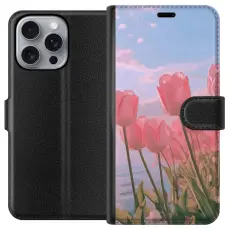 Gustaf - Pl&aring;nboksfodral till Apple iPhone 16 Pro Max med Rosa Tulpaner