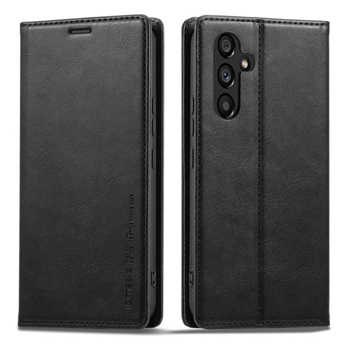 LC.imeeke - LC.IMEEKE Samsung Galaxy S23 FE Plånboksfodral Konstläder - Svart