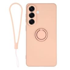 OEM - Mobilskal f&ouml;r Samsung Galaxy S26 Plus Silikon med Ring Kickstand - Rosa
