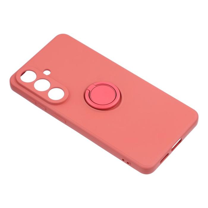 OEM - Mobilskal för Samsung Galaxy S26 Plus Silikon med Ring Kickstand - Röd