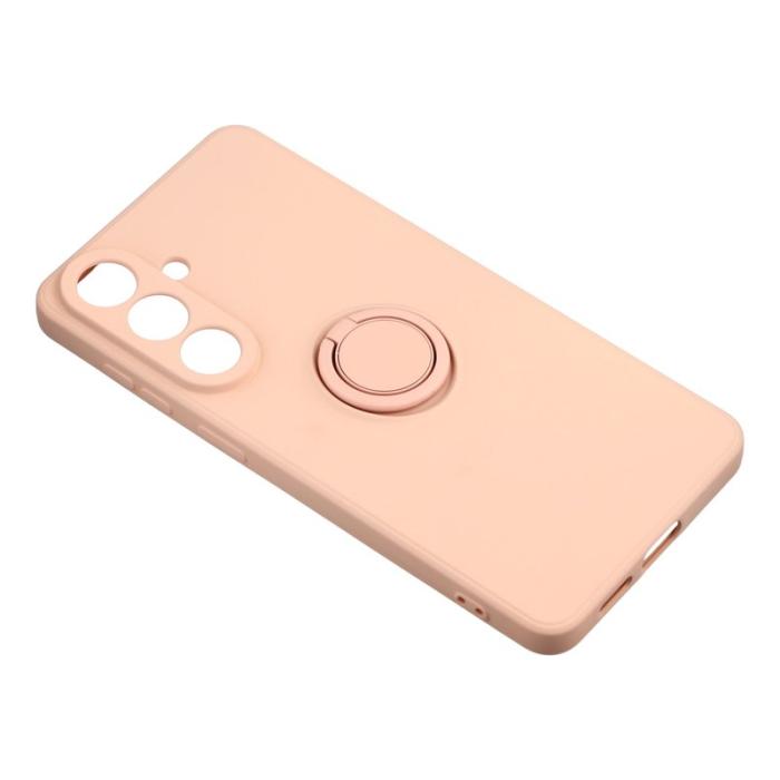 OEM - Mobilskal för Samsung Galaxy S26 Plus Silikon med Ring Kickstand - Rosa