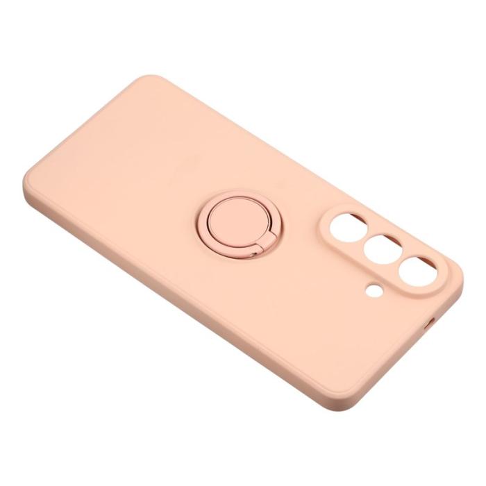 OEM - Mobilskal för Samsung Galaxy S26 Plus Silikon med Ring Kickstand - Rosa