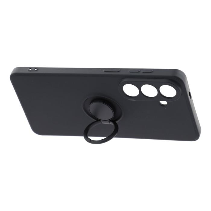 OEM - Mobilskal för Samsung Galaxy S26 Plus Silikon med Ring Kickstand - Svart