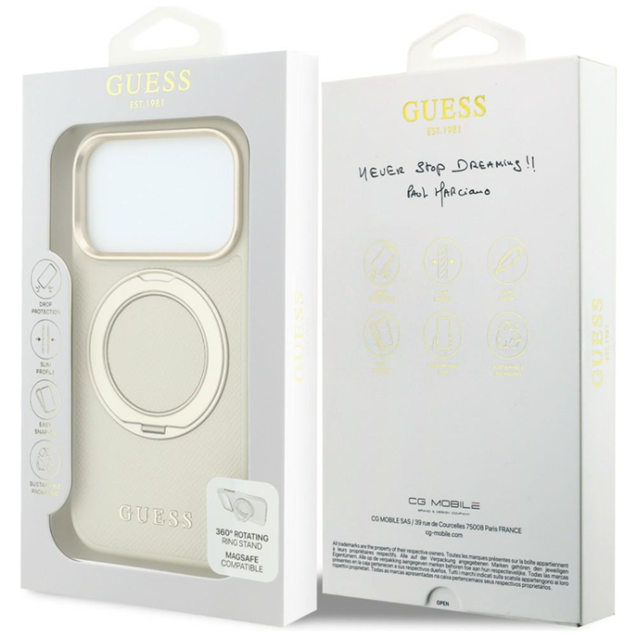 Guess - Guess Mobilskal För iPhone 18 Pro Max/17 Pro Max Magsafe Ringställ 360