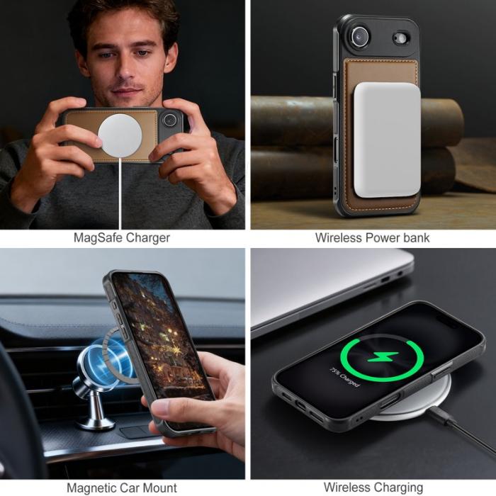 JEEHOOD - JEEHOOD iPhone Air Fodral KonstLäder - Brun
