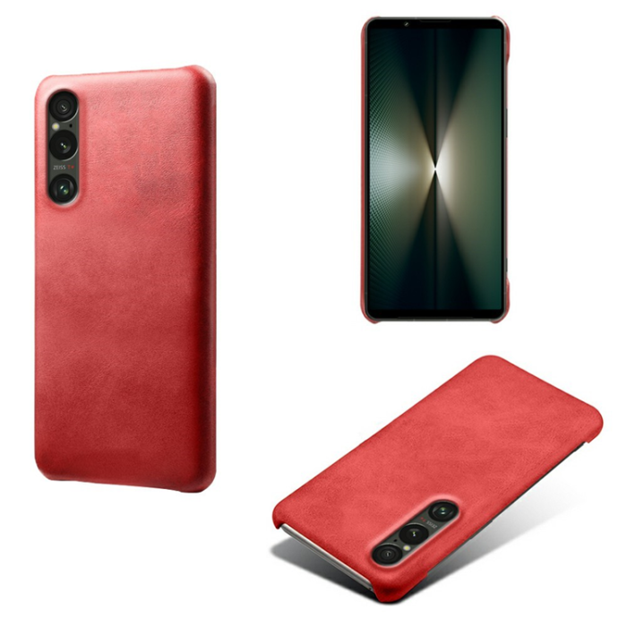 A-One Brand - Sony Xperia 1 VII Mobilskal Calfskin Texture PU-Läder - Röd