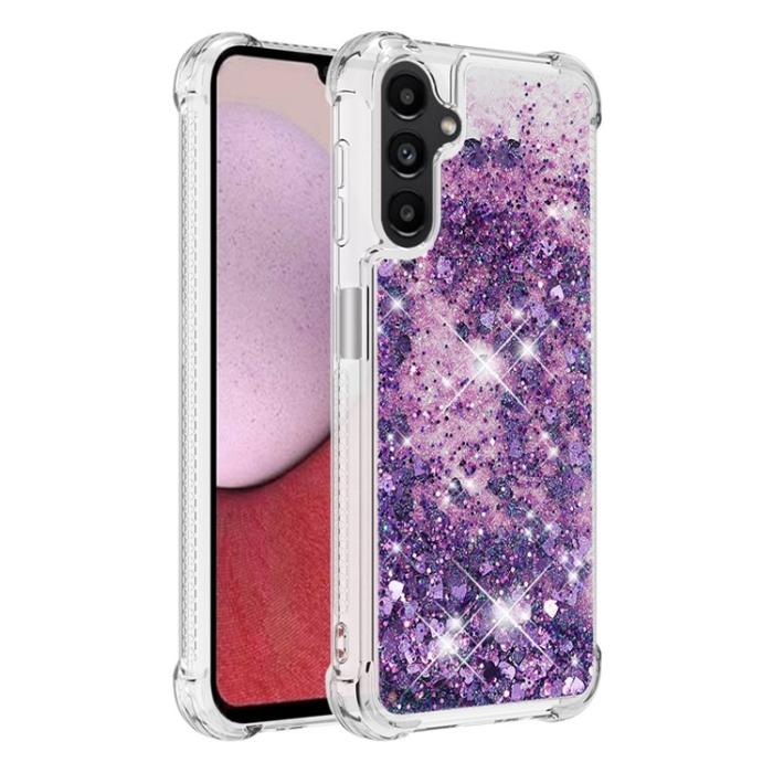 A-One Brand - Galaxy A14 5G/4G Mobilskal YB Quicksand Glitter TPU - Lila