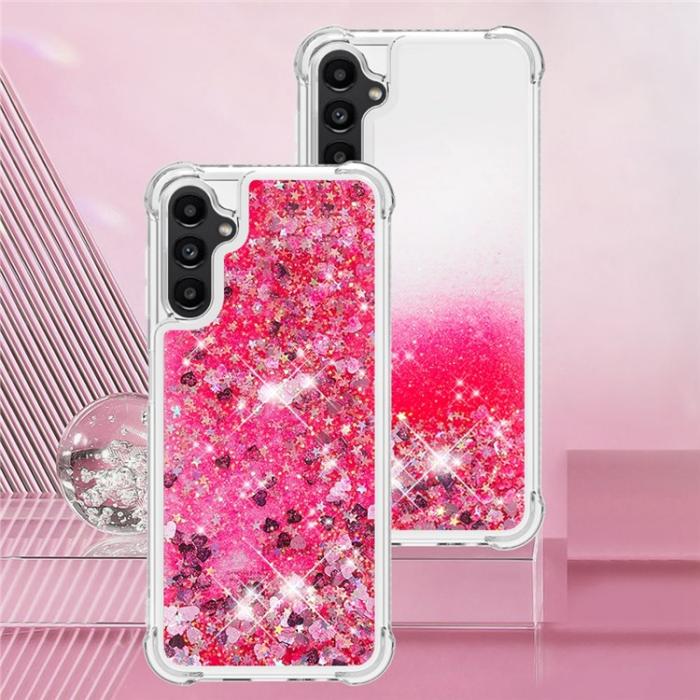 A-One Brand - Galaxy A14 5G/4G Mobilskal YB Quicksand Glitter TPU - Rosa