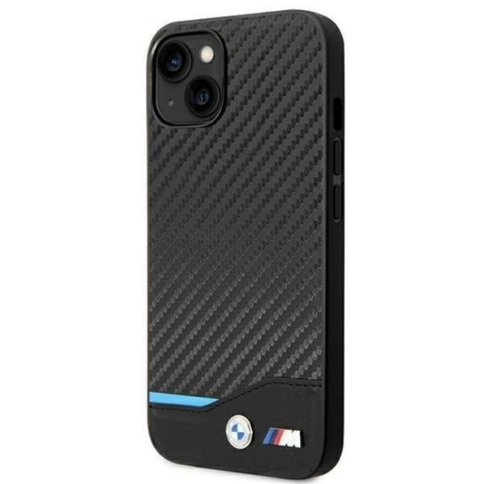 BMW - BMW iPhone 14 Skal Läder Carbon - Svart