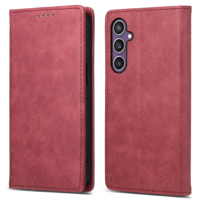 OEM - Galaxy S25 Plus Plånboksfodral RFID Blocking - Röd