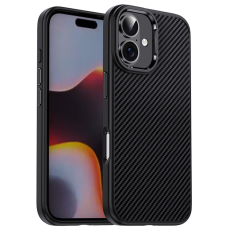 iPaky - IPAKY iPhone 16 Plus Mobilskal Carbon Fiber - Svart