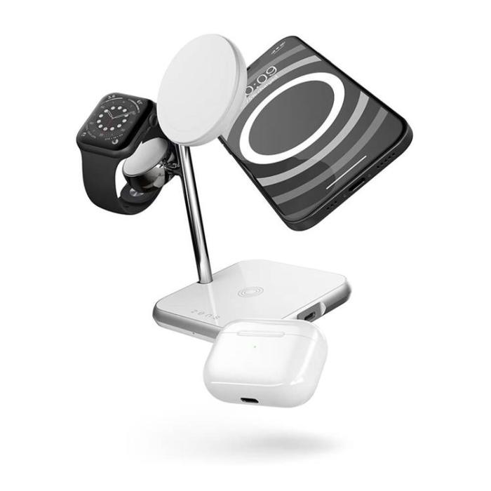 UTGATT - Zens 4in1 Magsafe Trådlös Laddare iPhone, Apple Watch, Airpods - Vit