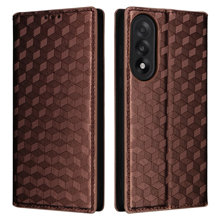 OnePlus Nord 5 Plånboksfodral Rhombus Imprint - Brun | 2353 | AlltMobil