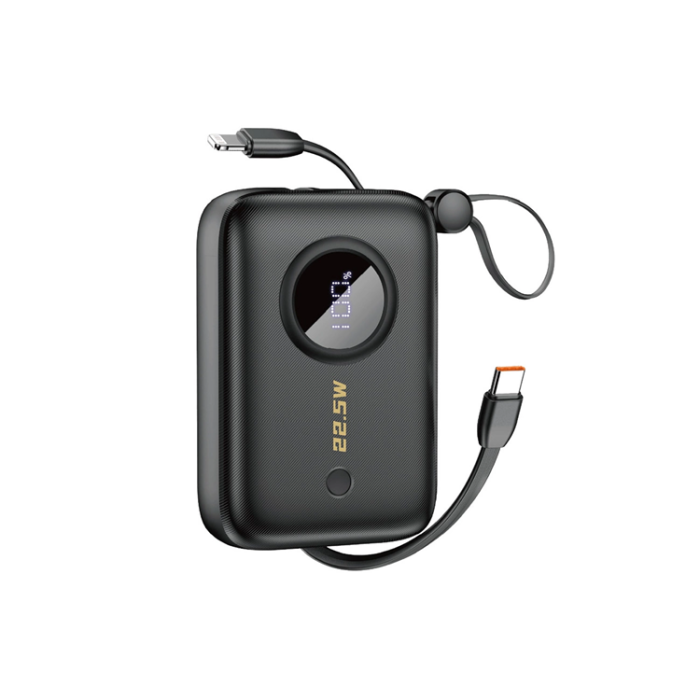 Dudao - Dudao Powerbank K14 10000mAh med USB-C /Lightning Kabel - Svart