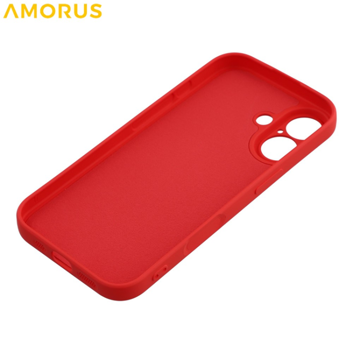 Amorus - AMORUS iPhone 17 Mobilskal Precise Cutouts TPU Fiber - Röd