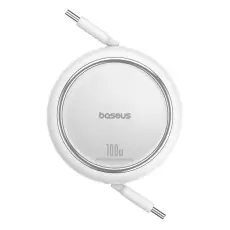 BASEUS - Baseus Retractable Free2Draw Mini USB-C - USB-C 100W 1m - Vit