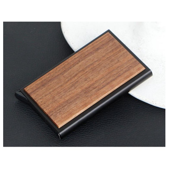 A-One Brand - RFID Blocking Credit Card Pop-up Korthållare - Mörkbrun