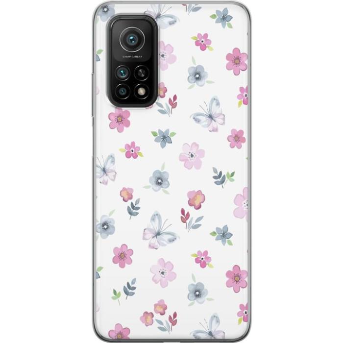 iSecrets - Mobilskal till Xiaomi Mi 10T 5G med Blommor och fjärillar