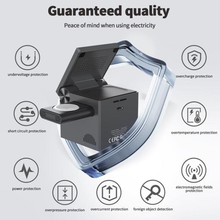 XO - XO 3-in-1 Trådlös Laddare Magnetisk 15W Qi2 CX027 - Svart