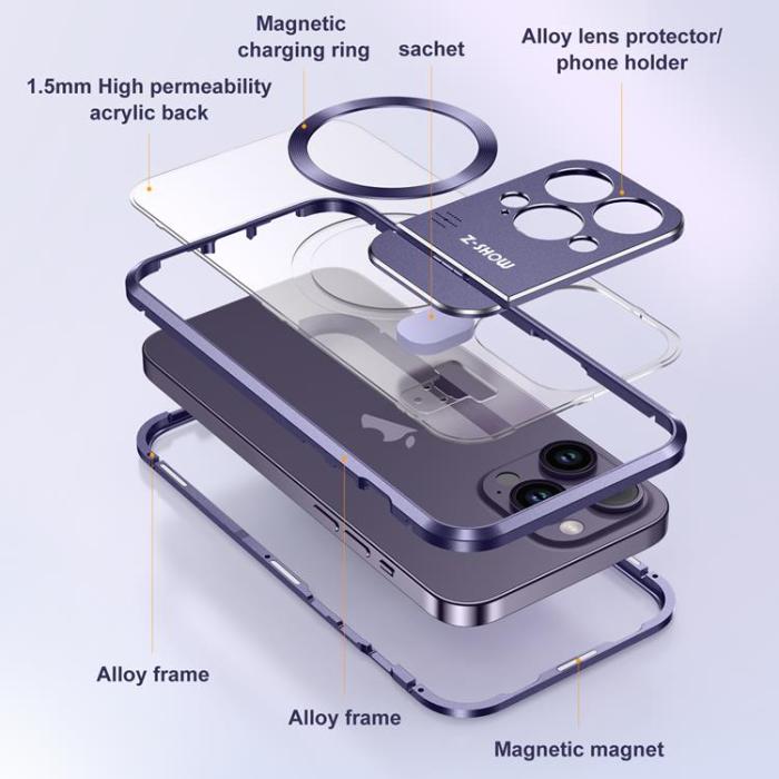 OEM - iPhone 15 Pro Mobilskal Magsafe Aroma Kickstand - Svart