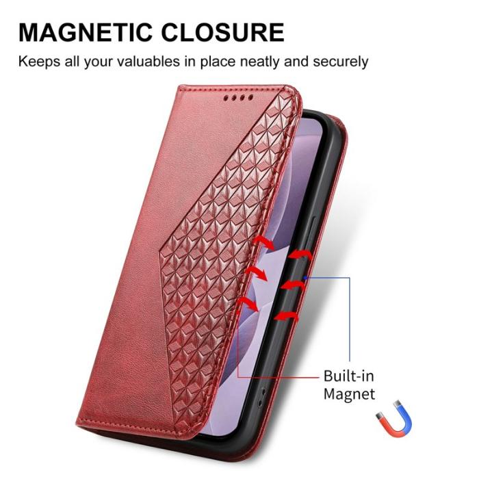 OEM - Samsung Galaxy S26 Fodral Konstläder Plånboksfodral - Röd
