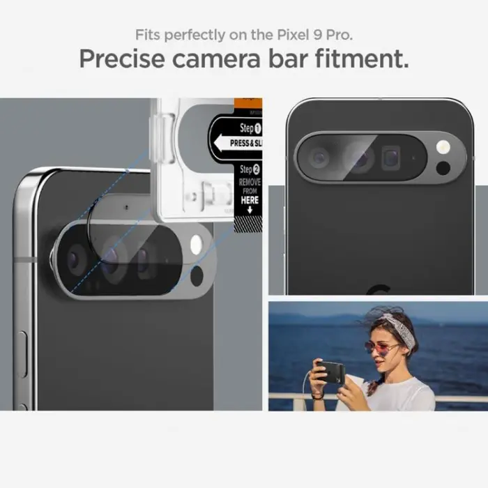 Spigen - [2-Pack] Spigen Google Pixel 9 Pro Linsskydd Härdat Glas EZ Fit