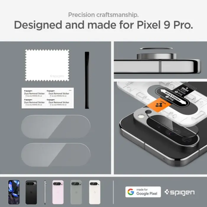 Spigen - [2-Pack] Spigen Google Pixel 9 Pro Linsskydd Härdat Glas EZ Fit