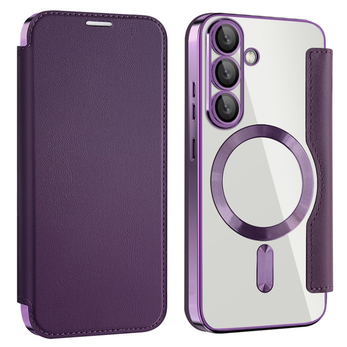 A-One Brand - Galaxy S25 Plus Plånboksfodral MagSafe RFID Blocking - Lila