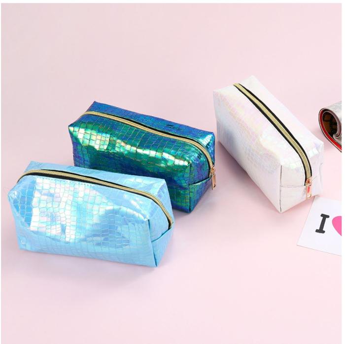 UTGATT1 - Cosmetic Laser Croco Bag - Blå