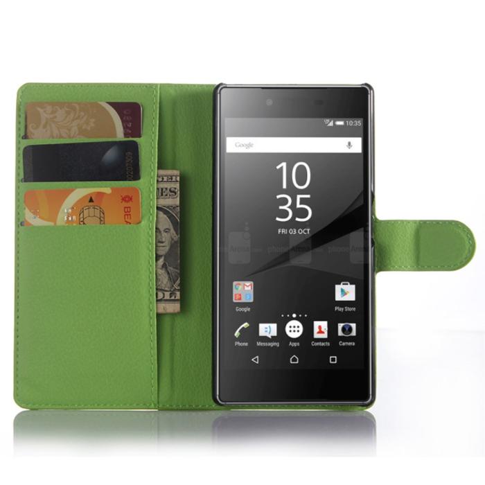 A-One Brand - Plånboksfodral till Sony Xperia Z5 Premium - Grön